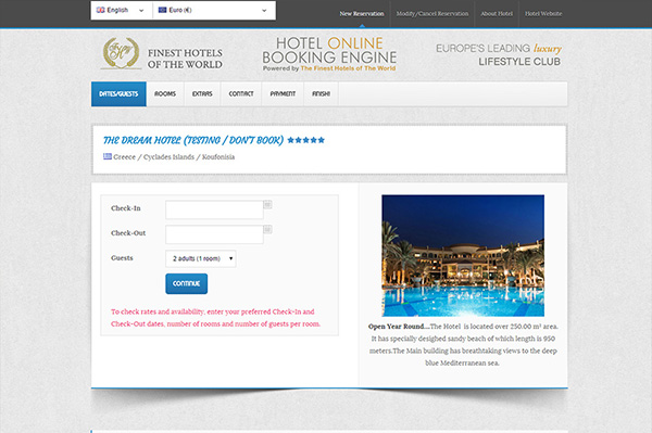 The Finest Hotels of the World - Booking Engine